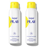 Supergoop Play SPF 50 body mist bottle shown for daily sun protection