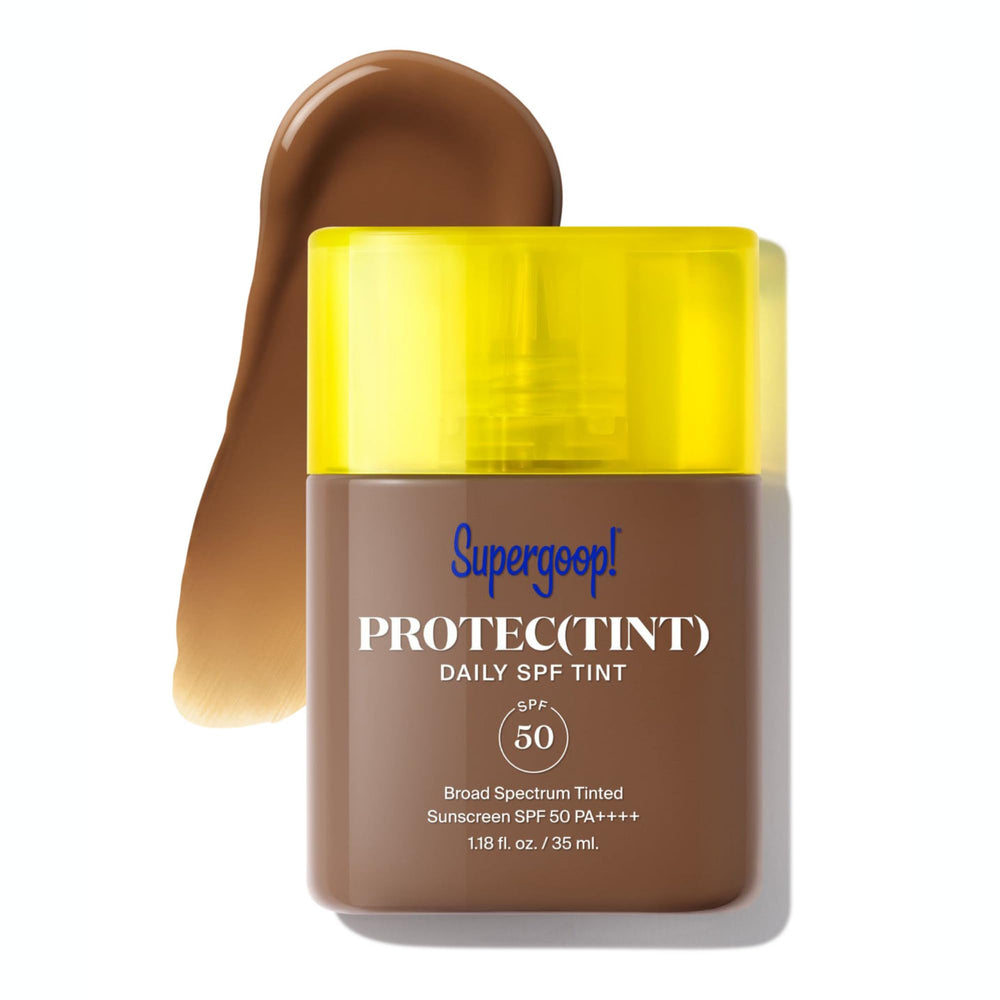Supergoop Protect Tint Daily bottle shows sleek, travel-friendly design and SPF 50 protection