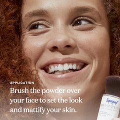 Supergoop! Re)setting Mineral Powder medium shade diffuses pores for a soft focus