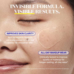 Supergoop! Unseen Sunscreen being applied to face as makeup primer.