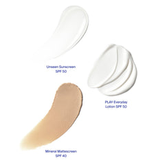 Supergoop Unseen Sunscreen SPF 40 gel texture close-up, weightless and invisible finish.