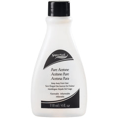 SuperNail Pure Acetone bottle, front view, for fast gel polish removal