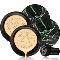 SuperThinker Mushroom Head Air Cushion CC Cream bottle demonstrates lightweight, natural coverage