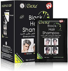 SUPGUDER Dexe Black Hair Shampoo application step demonstrates easy use.