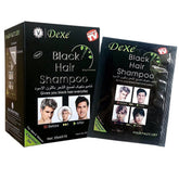 SUPGUDER Dexe Black Hair Shampoo packaging highlights convenient at-home use.