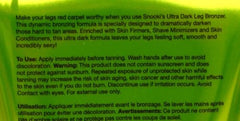 Supre Snooki Ultra Dark Leg Bronzer velvet glow after application.