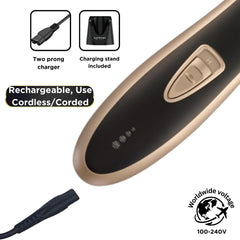 Supreme Trimmer ST5210 gold with travel bag for on‑the‑go grooming.