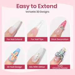 SUPWEE 3D nail art gel in use with molds for creative designs