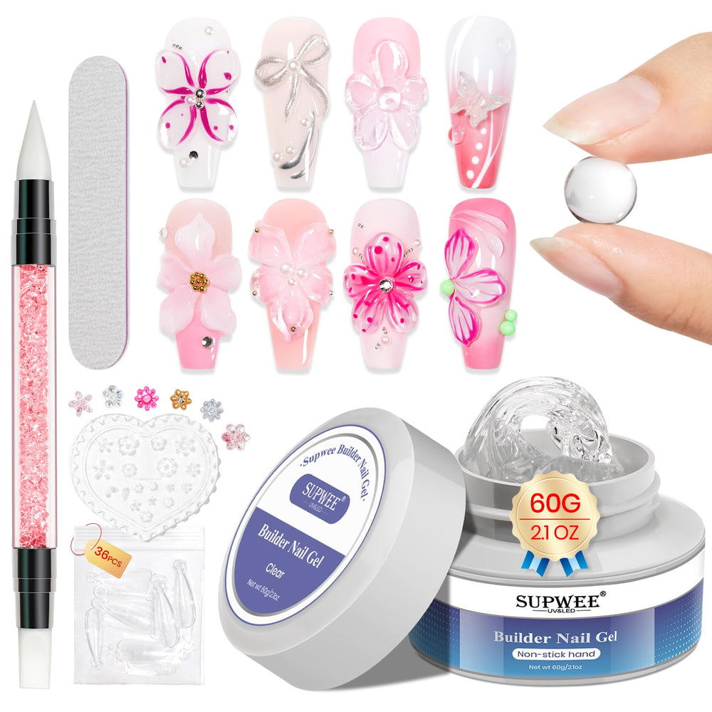 SupWEE 3D Nail Gel bottle with clear formula for durable nails at home