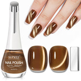 SUPWEE brown cat eye nail polish bottle showing rich color and magnetic pattern