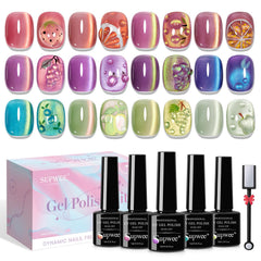 SUPWEE Cat Eye Gel Polish purple fruit finish for a shimmering cateye at home
