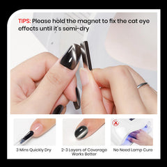 SUPWEE cat-eye nail polish coats show how layering creates depth and vibrant shimmer