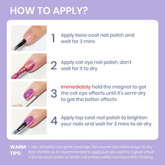SUPWEE Cat Eye Nail Swatches reveal rich color payoff in two coats.