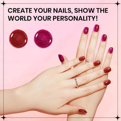 SUPWEE cat-eye nails in red with glassy finish