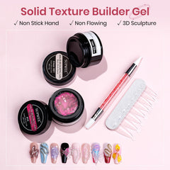 SUPWEE Clear builder gel sample swatch demonstrates a smooth base for extensions.