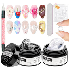 Supwee Clear nail extension gel ideal for creating natural-looking nail extensions at home.