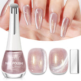 SUPWEE pink cat-eye nail polish bottle with aurora shimmer for chic nails