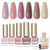 SUPWEE fall-winter nail polish set bottles in macaron tones for stylish manicures.