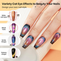 SUPWEE magnetic stick enables dynamic cat eye designs on nails.