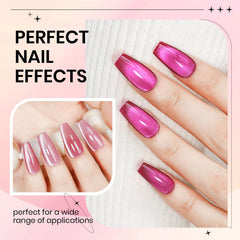 SUPWEE nails with mirror finish and shifting cat eye shine