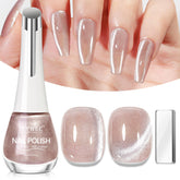 SUPWEE Nude Cat Eye Polish bottle closeup with magnet-ready design for sleek looks.