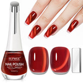 SUPWEE Red Cat Eye Nail Polish bottle showing a quick-dry glossy finish
