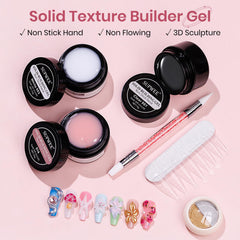 SUPWEE solid builder gel kit in white for crisp 3D art and clean lines.
