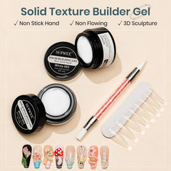 SUPWEE White 3D molding gel jar 14g for smooth sculpting and extensions.