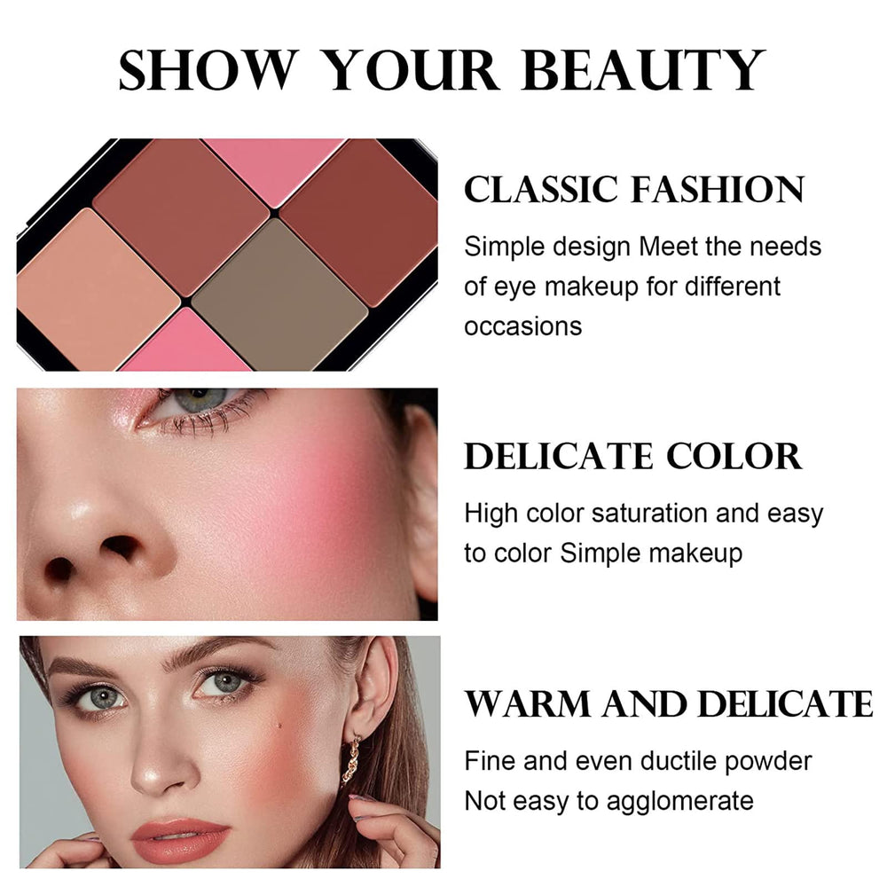 Surorain blush palette creamy texture close-up for easy blending.