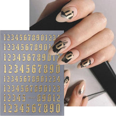 Sutaozhi nail sticker set in black white gold silver for instant DIY decor.