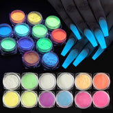 SUTOKAKA glow powder blue for nail art that glows in the dark.