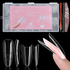 SUTOKAKA sandwich poly gel dual forms, top view, for precise at-home nail extensions.