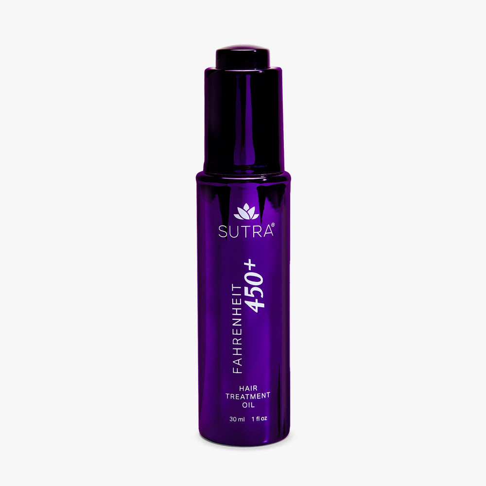 SUTRA Fahrenheit 450+ bottle front for hair and skin nourishment.