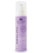 SUTRA Heat Guard Renewal Spray bottle shown for smooth, frizz-free styling and heat protection.