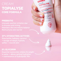 SVR Topialyse cream for face and body application supports long-lasting hydration