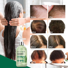 Svvimer rosemary shampoo application scene shows rich lather and cleansing action.