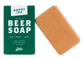 Swag Brewery Hoppy IPA beer soap packaging highlights gift-ready appeal for beer lovers.