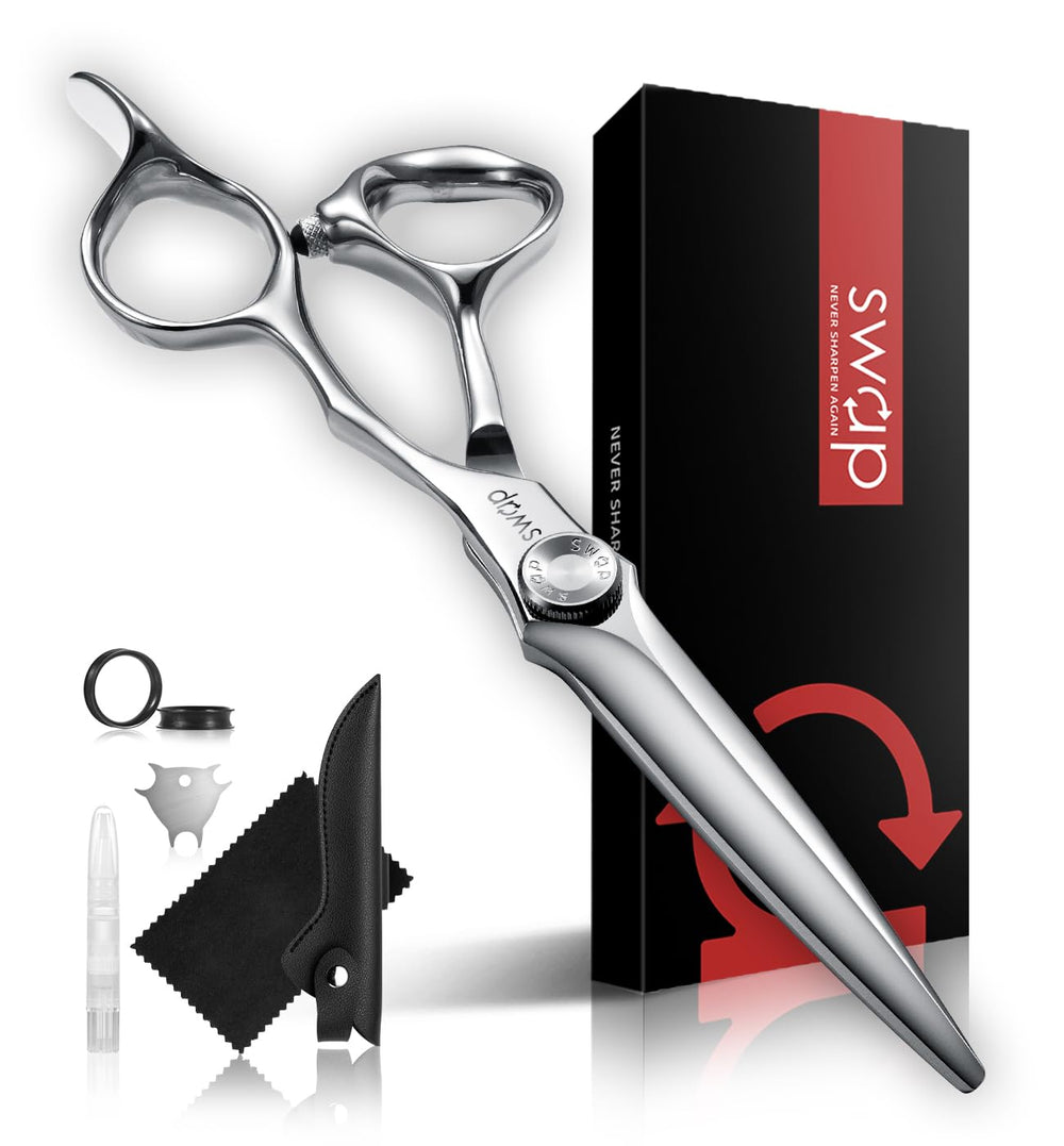 SWAP professional hair cutting scissors 6.0-inch blade closeup for precise, smooth cuts.