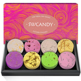 SWCANDY shower steamers packaging with gift-ready presentation.