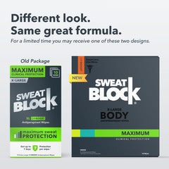 Close-up of SweatBlock wipe texture showing fast sweat blocking.