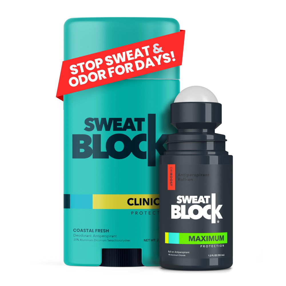 SweatBlock roll-on application shows night use for long-lasting dryness