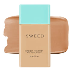 SWEED Glass Skin Foundation bottle close-up showing sleek packaging and luminous finish