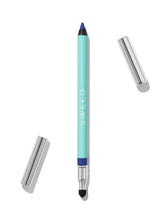 Sweed Satin Eyeliner Diana Blue swatches show rich color payoff and creamy glide