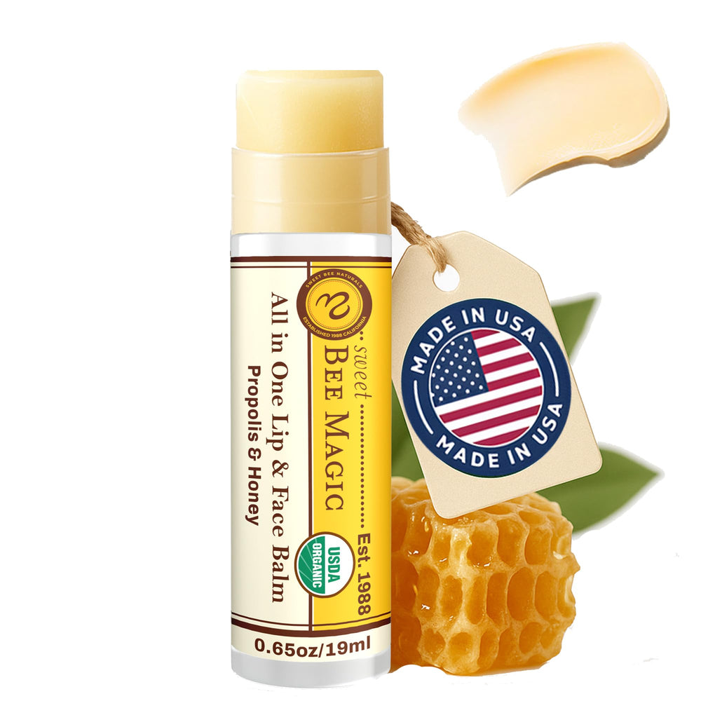 Sweet Bee Naturals Magic Wand lip balm in action delivering rich hydration
