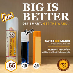 Sweet Bee Naturals Magic Wand on lips shows smooth, non-greasy finish