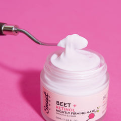 Sweet Chef Hyaluronic Acid Squalane night mask application for hydration.