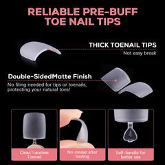 Sweet Trend pre-etched matte toe tips provide strong adhesion without buffing
