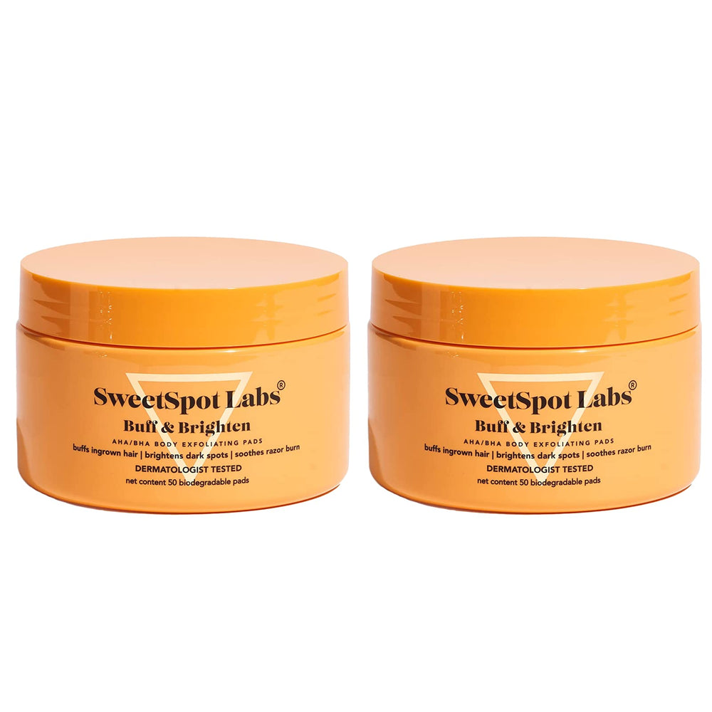 SweetSpot Labs Buff & Brighten daily pads pack for gentle exfoliation and smoother skin