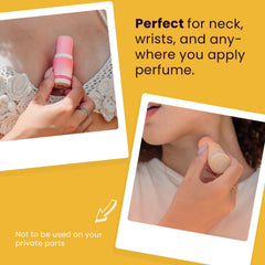 Sweetums SweetSpot Mango Hibiscus applied to pulse points for long wear.