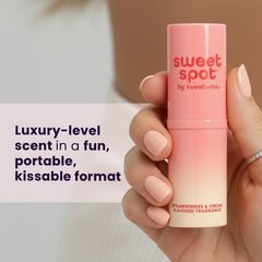 SweetSpot stick in a compact travel case for discreet touchups.